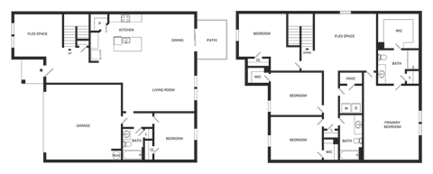 Floor plan for 5 beds, 3 baths, 2722 sqft